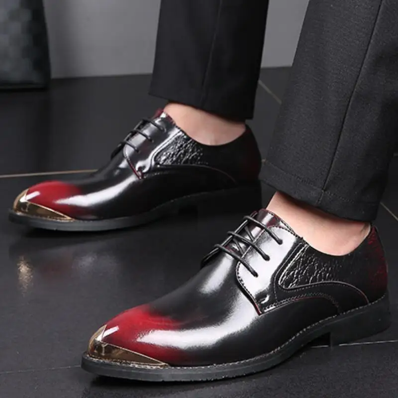 Мужские модельные туфли на плоской подошве мужские формальные винтажные из
