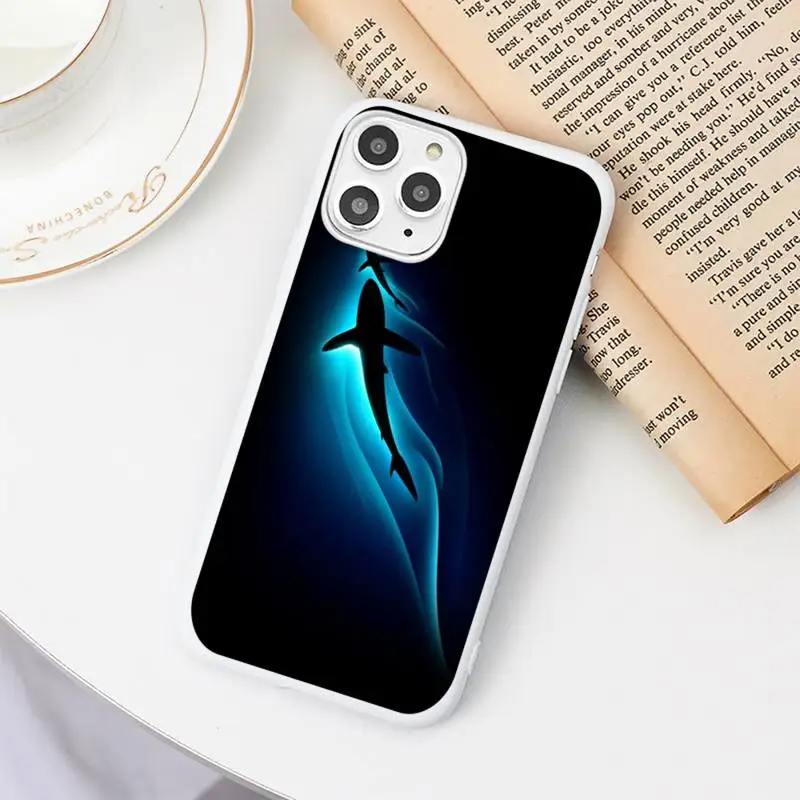 

Shark ocean Phone Case Candy Color White for iPhone 11 pro XS MAX 8 7 6 6S Plus X 5S SE 2020 XR