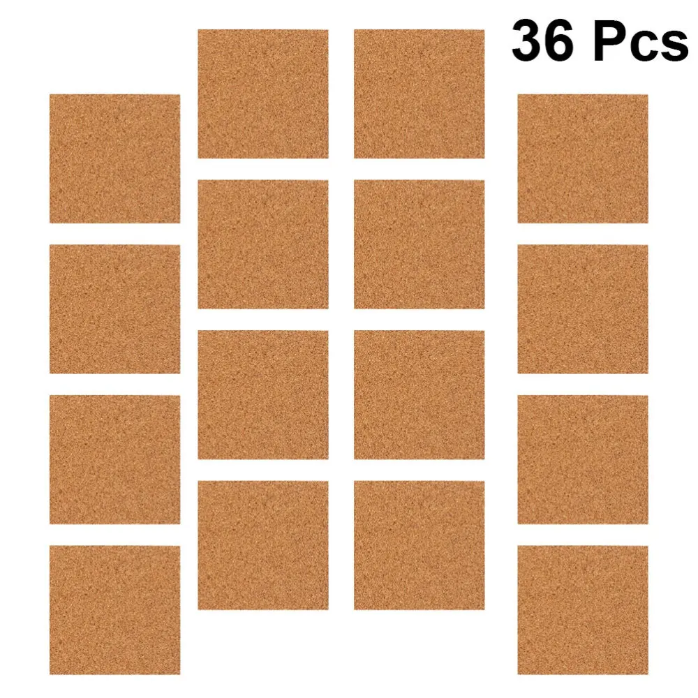 

36pcs Self-adhesive Cork Coasters Squares Cork Mats Cork Backing Sheets for Coasters DIY Crafts Supplies(10x10cm)