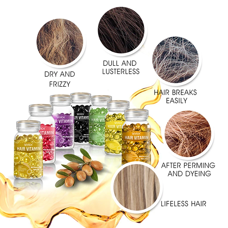Hair Smooth Silky Vitamin Capsule Keratin Complex Oil Care Repair Damaged Serum Moroccan Anti Loss | Красота и здоровье