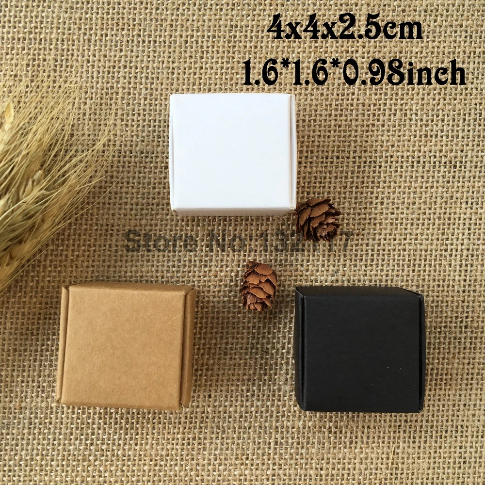 50 шт. 4*4*2 5 см Коричневая Картонная коробка из крафт-бумаги Подарочная для