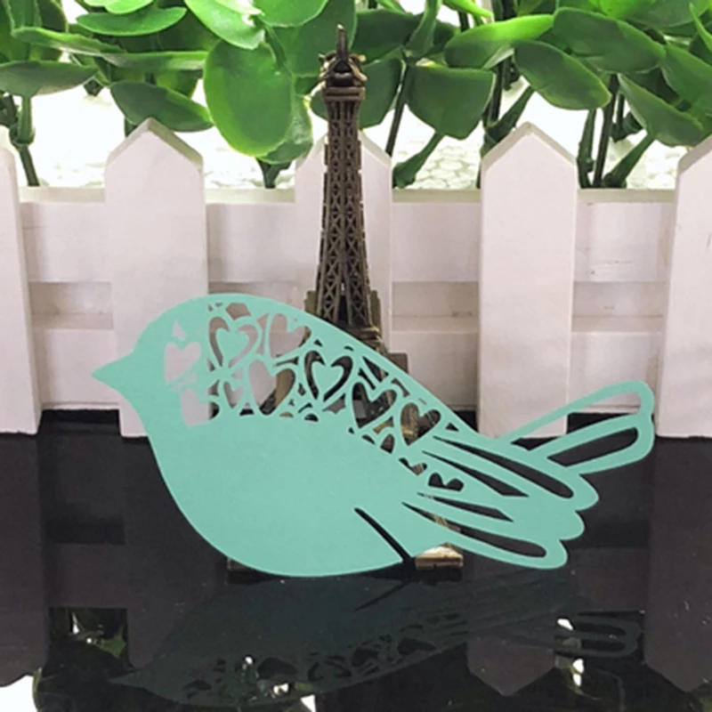 Бумажные открытки для украшения стола с птицами и именем сопровождения бумажные