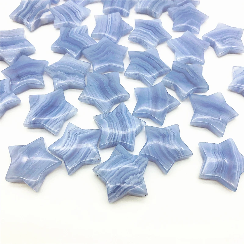 

Drop Shipping 1PC Natural Blue Lace Agate Star Shaped Meditation Healing Chakra Gemstone Polished Natural Stones and Crystals