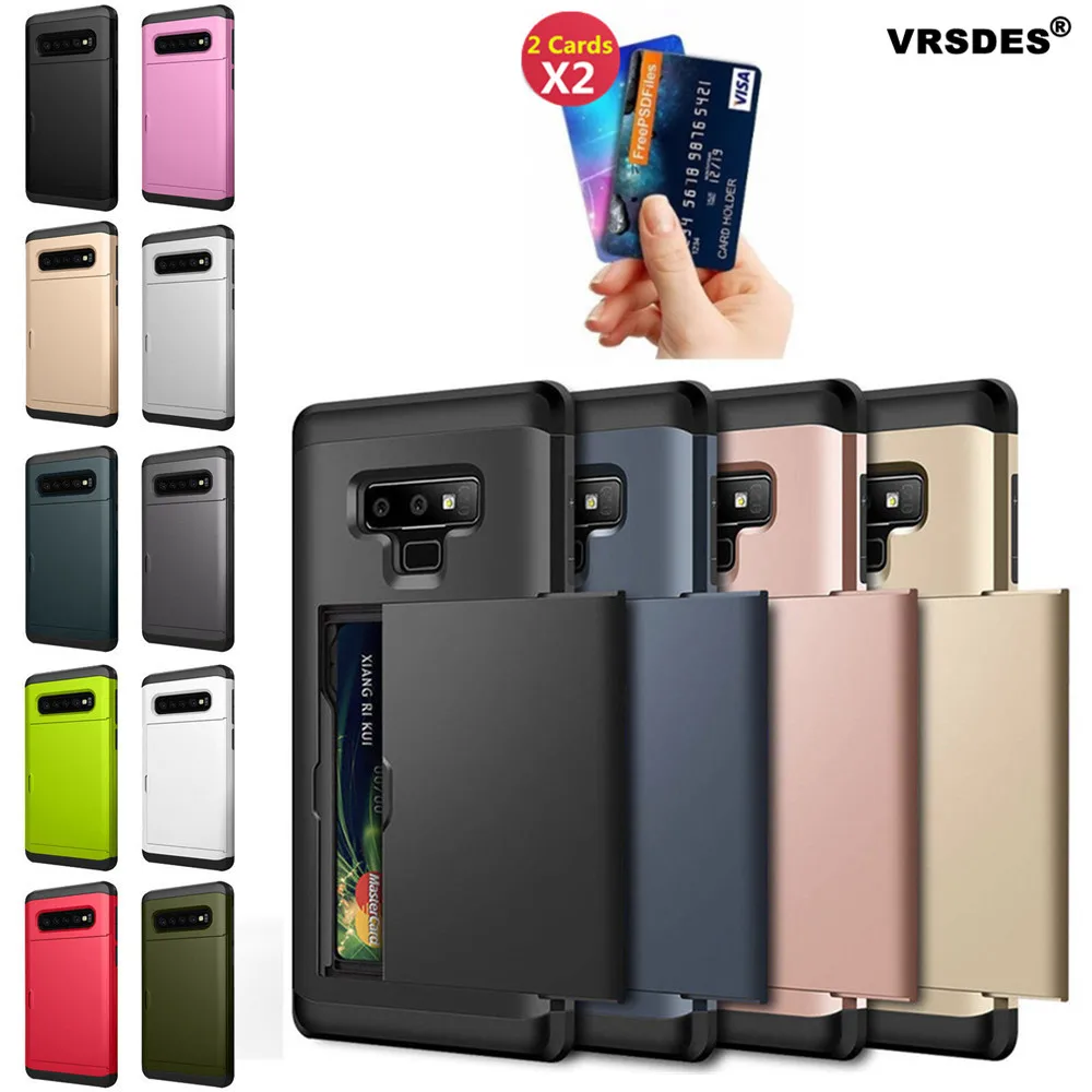 VRSDES деловой чехол для телефона для samsung Galaxy S10 S10E S10 Plus S9 S8 S7 скользящий защитный чехол с отделениями для карт чехол для samsung Note 9 8