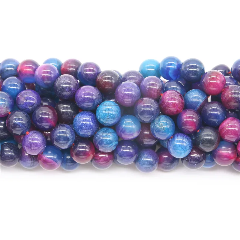 

Natural Stone Colorful Agate Loose Beads Dyed Round 10mm Material For Making Jewelry Bracelet Earrings Craft