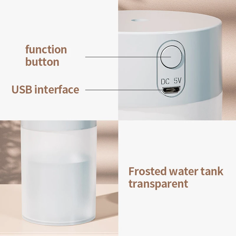 

ZAIWAN Humidifier 260ml USB Ultrasonic Air Humidificador Car Mist Maker Aroma Diffuser Umidificador with Atmosphere Light Home