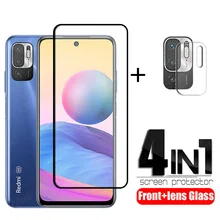 4-in-1 For Xiaomi Redmi Note 10T Glass For Redmi Note 10T Film Full Cover Screen Protector For Redmi Note 10 5G 10T Lens Glass