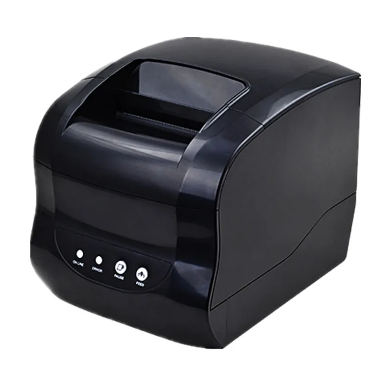 Impresora 365B de etiquetas adhesivas térmicas, código de barras, POS, soporte de 20-80mm de ancho, Impresión de facturas de código QR, conexión USB o Bluetooth