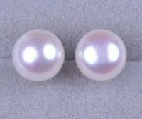 pair akoya 9 10mm bread white loose pearls half drilled