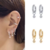 isueva fashion mini zircon dangle earrings gold filled geometric pendant hoop earrings for women party jewelry