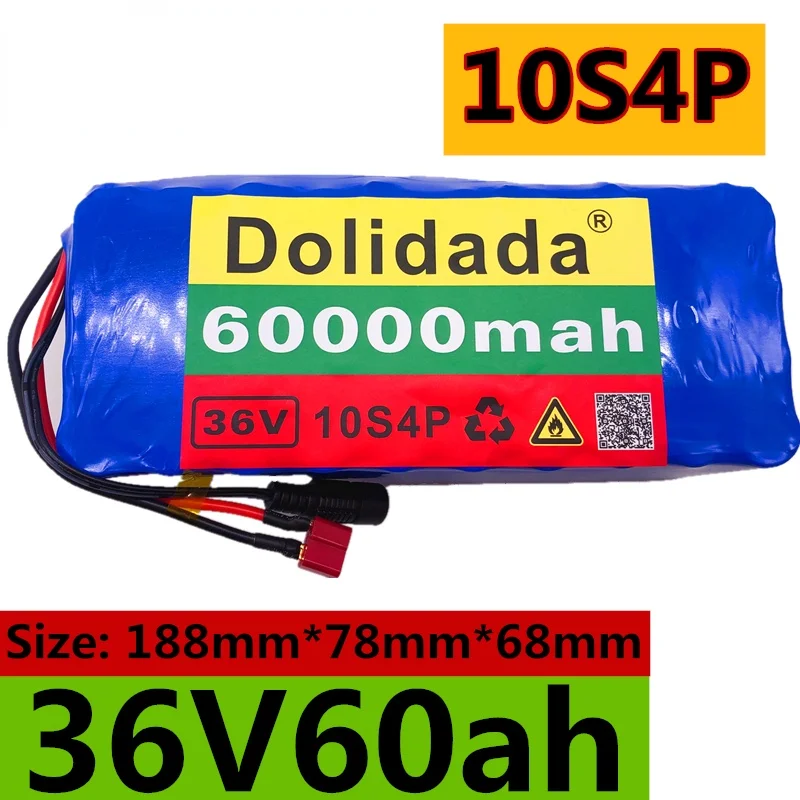 

36V battery 10S4P 60Ah battery pack 1000W high power battery 42V 60000mAh Ebike electric bike BMS