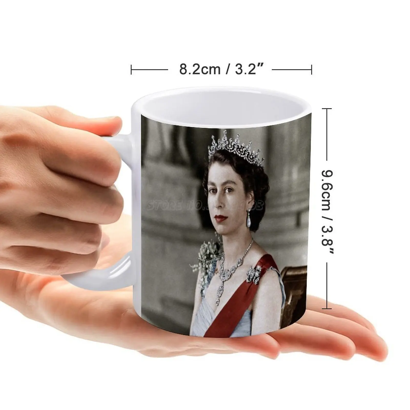 Queen Elizabeth White Mug Coffee Afternoon Tea Christmas Cups Ceramic 330ml for Royal United King | Дом и сад