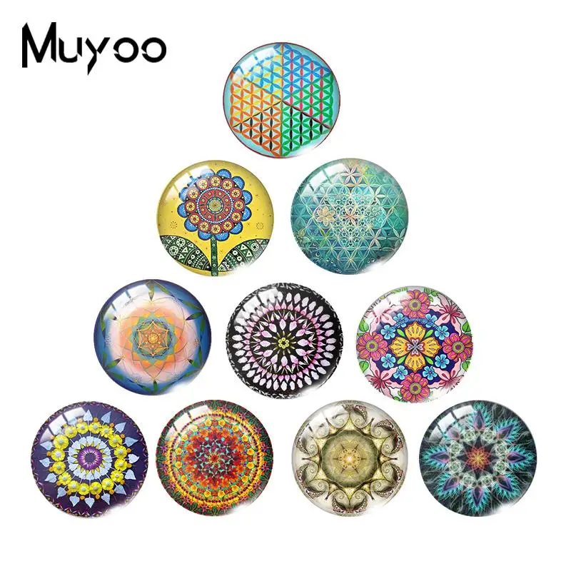 Новинка 2019 мандаловый цветок жизни стеклянный купол кабошон цветы мандалы