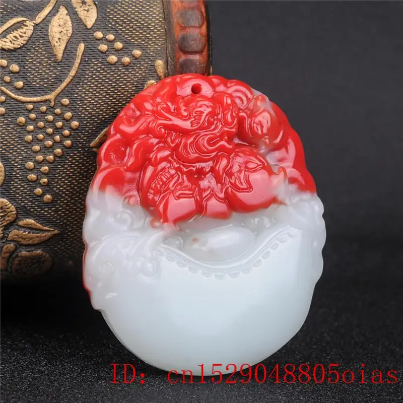 1pc Natural Color Hetian Jade Stone Dragon Pendant Necklace Chinese Jadeite Jewelry Charm Qilin Amulet Carved Gifts for Women | Украшения и