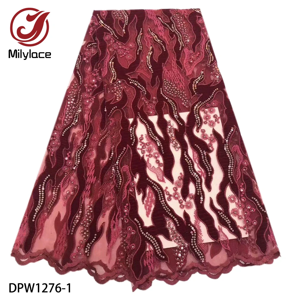 Африканская бархатная кружевная ткань высокого качества с вышивкой нигерийский
