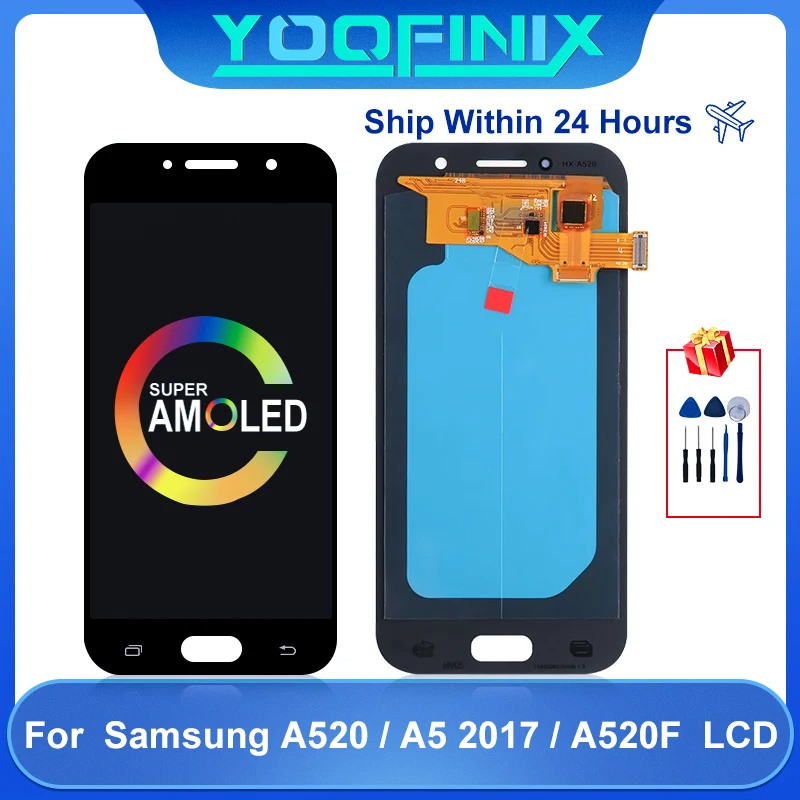 AMOLED для Samsung Galaxy A5 2017 LCD сенсорный экран дигитайзер дисплей запасные части SM A520F