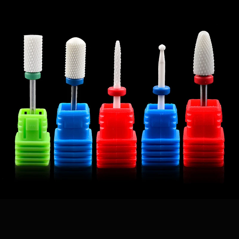 

5 Styles Nail Drill Bits For Electric Pedicure Machine Ceramic Drill Bit Milling Cutters Manicure Remove Nail Gel Nail Art Tools