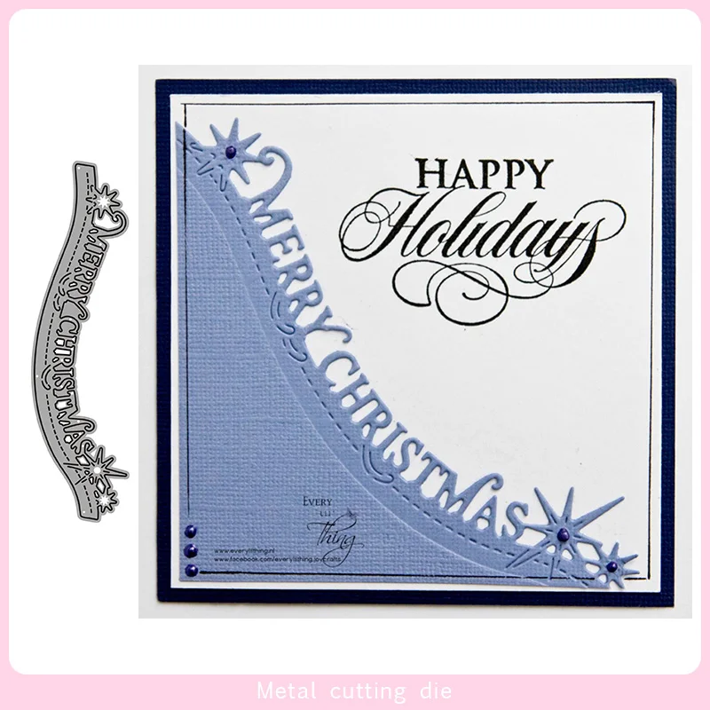 Счастливого Рождества кружевные металлические Вырубные штампы для сделай сам