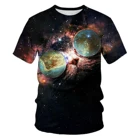 Новая крутая футболка для мужчин и женщин, Летние повседневные топы с 3D принтом двух кошек и коротким рукавом, с круглым вырезом, Мужская подкладка, сделано в Китае