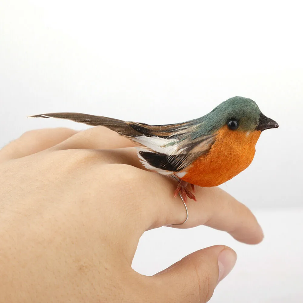 Украшение для птиц Robin Искусственное перо украшение имитация птицы маленького