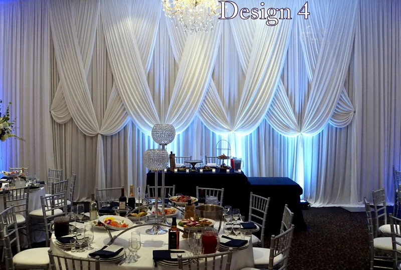 

10ft x 20ft Luxury Pure White Wedding Backdrop Stage Curtain with Fabric draps for wedding baby shower party decortaions