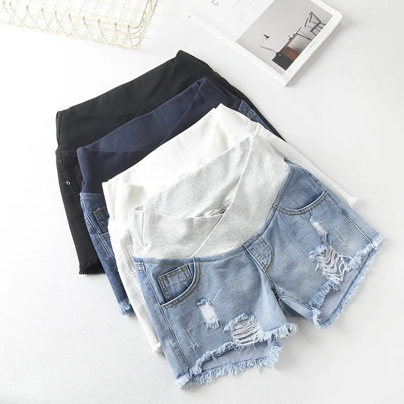 Pregnant Women's Shorts Summer Wear Low-waisted Denim Shorts Summer Wear New Spring Loose Pants for Pregnant Women Clothes