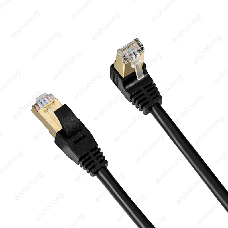 Ethernet соединительный кабель CAT7 прямоугольный вниз RJ45 высокоскоростной сетевой Cor