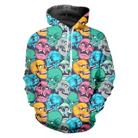 eu size new funny colorful skull hoodies sweatwear horror element novelty gothic style streetwear oversized casual hoody clothes