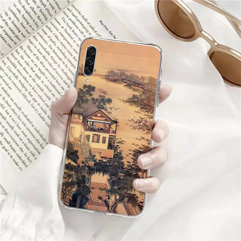 

Art chinese style retro Phone Case Transparent for Samsung s9 s10 s20 Huawei honor P20 P30 P40 xiaomi note mi 8 9 pro lite plus