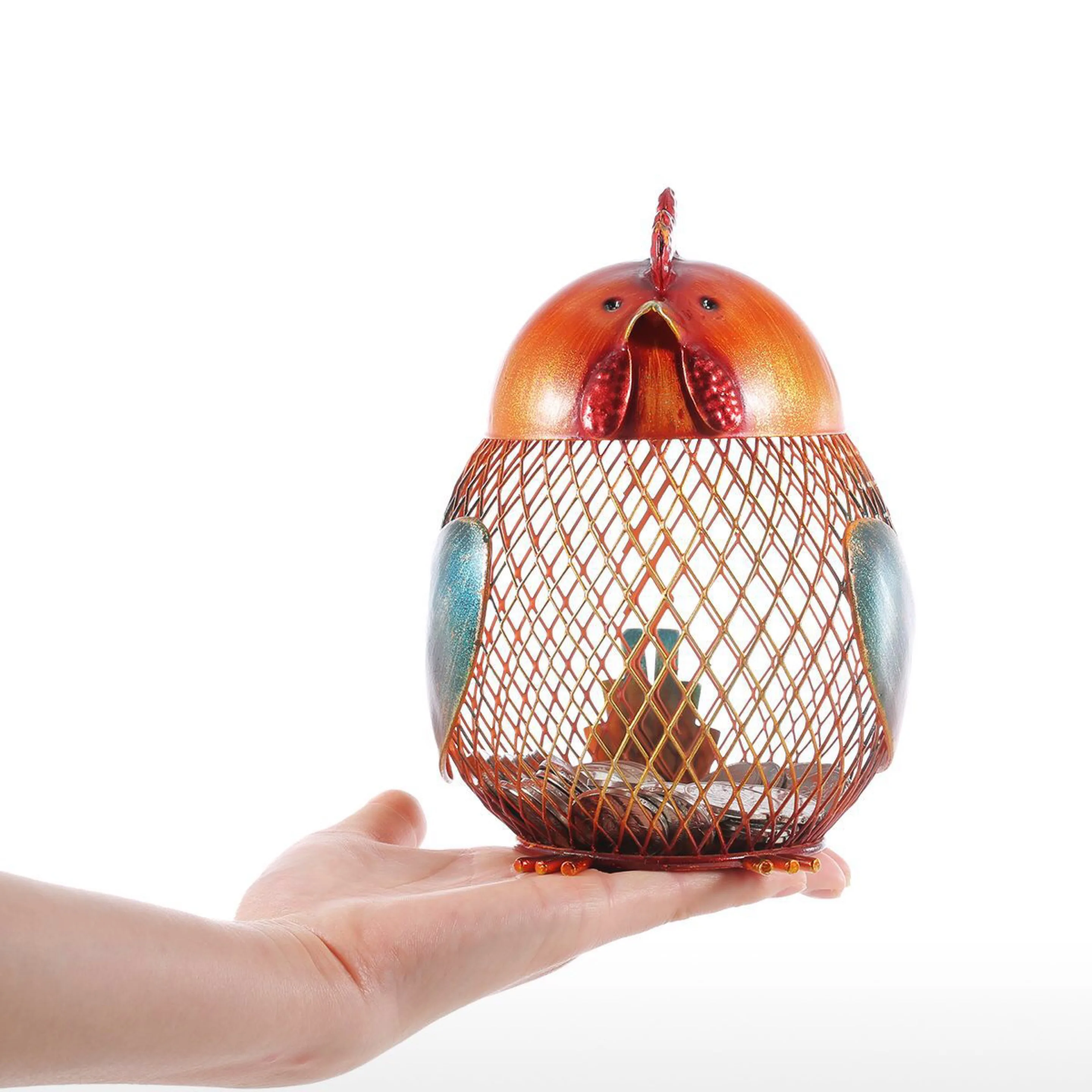 

[MGT]Creative chicken iron piggy bank decoration modern metal home decoration crafts furnishings