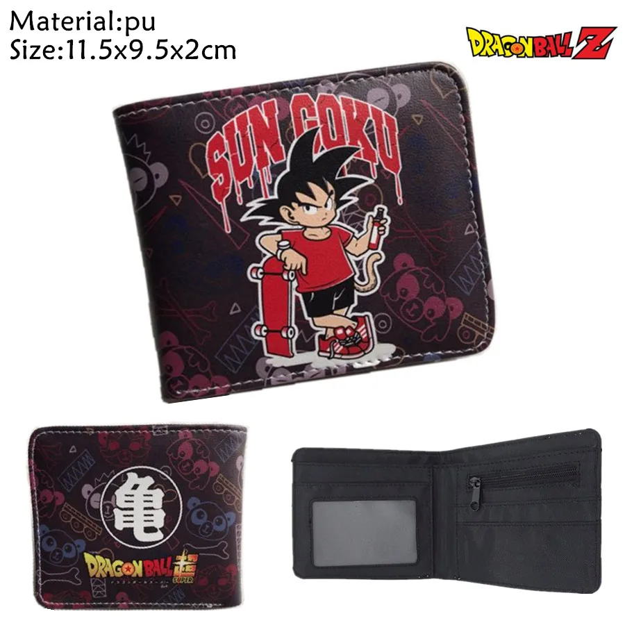 Аниме Dragon Ball Z кошелек Супер Saiyan Goku Vegetto для мальчиков и девочек карман на молнии для монет PU короткий держатель для карт - Цвет: O