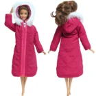 Модное Красное длинное пальто, хлопковая куртка, парки, платье, юбка с шапкой, Одежда для куклы Барби, аксессуары для детей, девочек, игрушка сделай сам