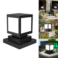 lber 25x20 5cm black solar post lamp outdoor waterproof for garden wall lightpost deck cap fence landscape lamp