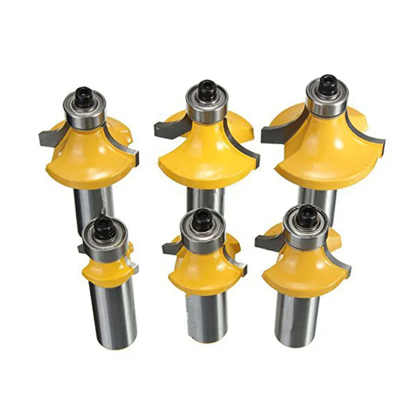 

6Pcs 1/2" Shank Round Over Edging Router Bit Set 1/2"1/8" 1/4" 5/16" 3/8" 7/16"