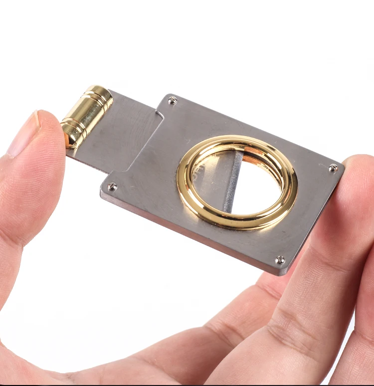 Новинка 1 шт. 2 в резак для сигар из нержавеющей стали с дыроколом дротика ножницы