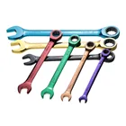 Гаечный ключ с храповым механизмом, 7 шт., многофункциональный, двухцелевой, Открытый подвижный ключ, набор ручных инструментов, двусторонний, из хромованадиевой стали Std
