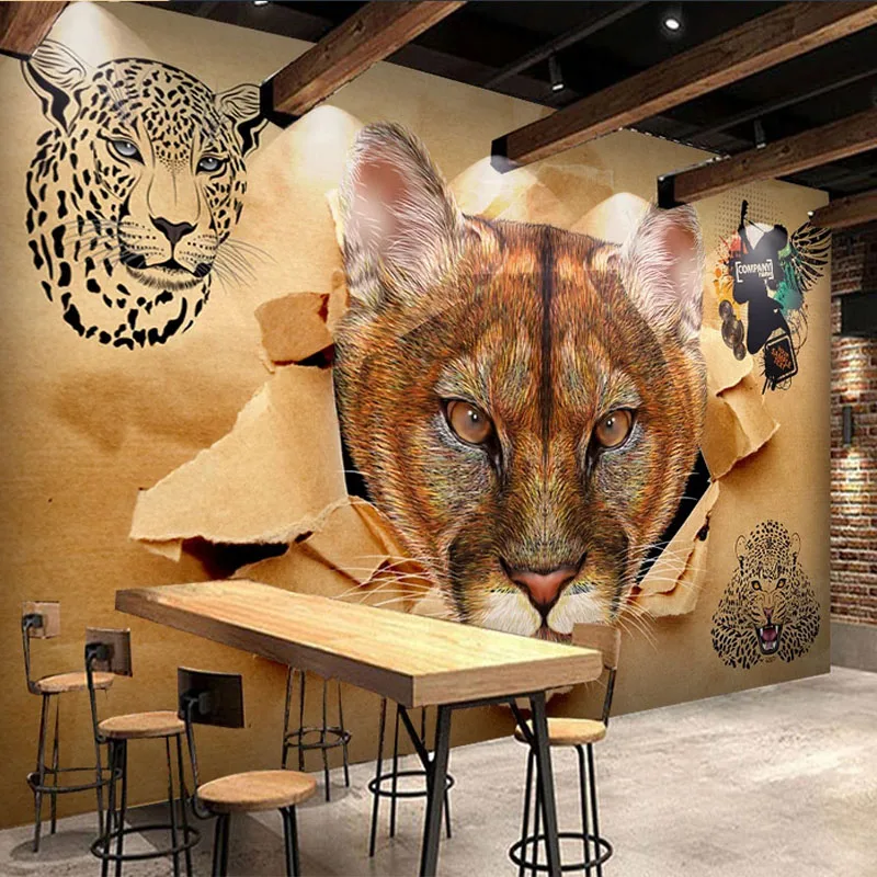 Пользовательская настенная бумага любого размера 3D Ретро креативный