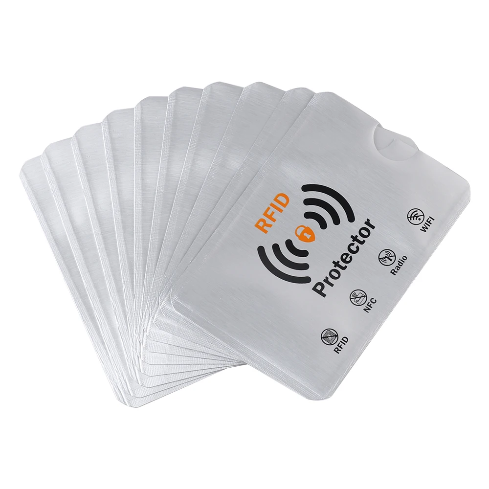 10 шт Противоугонный с защитой от RFID, для карт протектор рукав для предотвращения сканирования неавторизованного сканирования держателя карты аксессуары