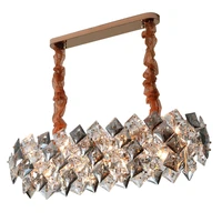 led postmodern oval crystal designer suspension luminaire lampen pendant lights pendant lamp pendant light for dinning room