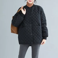 2021 new cotton padded large size coat thicken baseball collar jacket short design outer garment for female autumn winter top