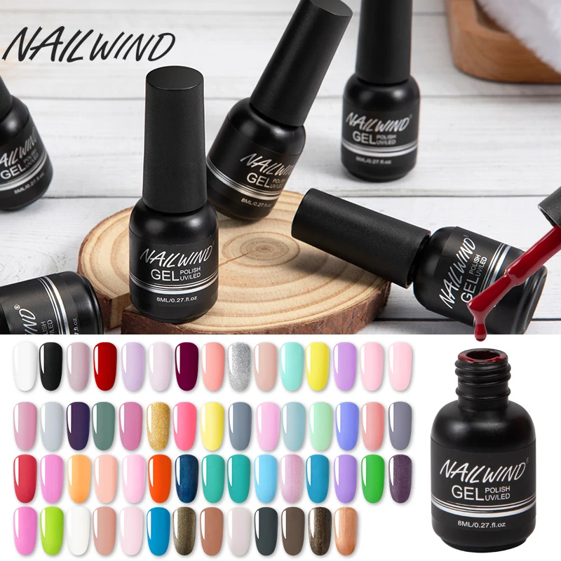 NAILWIND набор гель лаков 8 мл блестящий яркий для маникюра светодиодный УФ