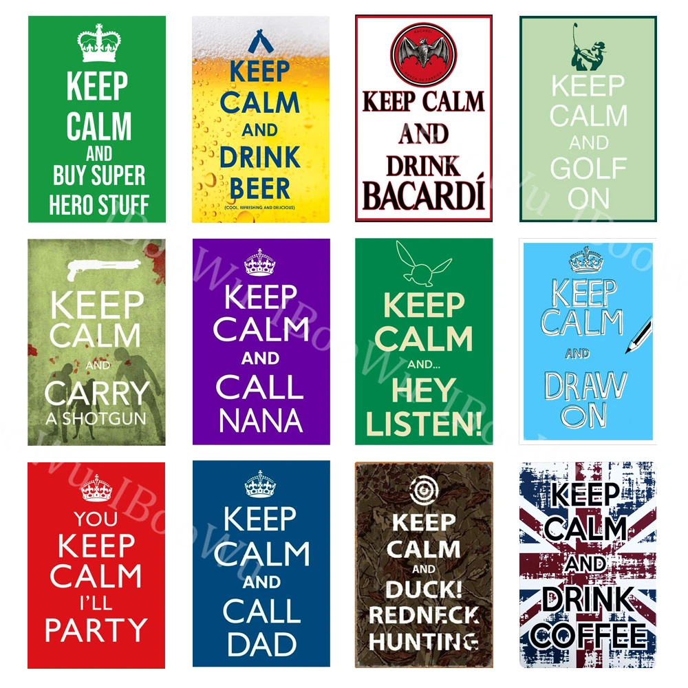 Keep Calm and Drink металлическая жестяная вывеска для пива постер кофе кафе бара паба