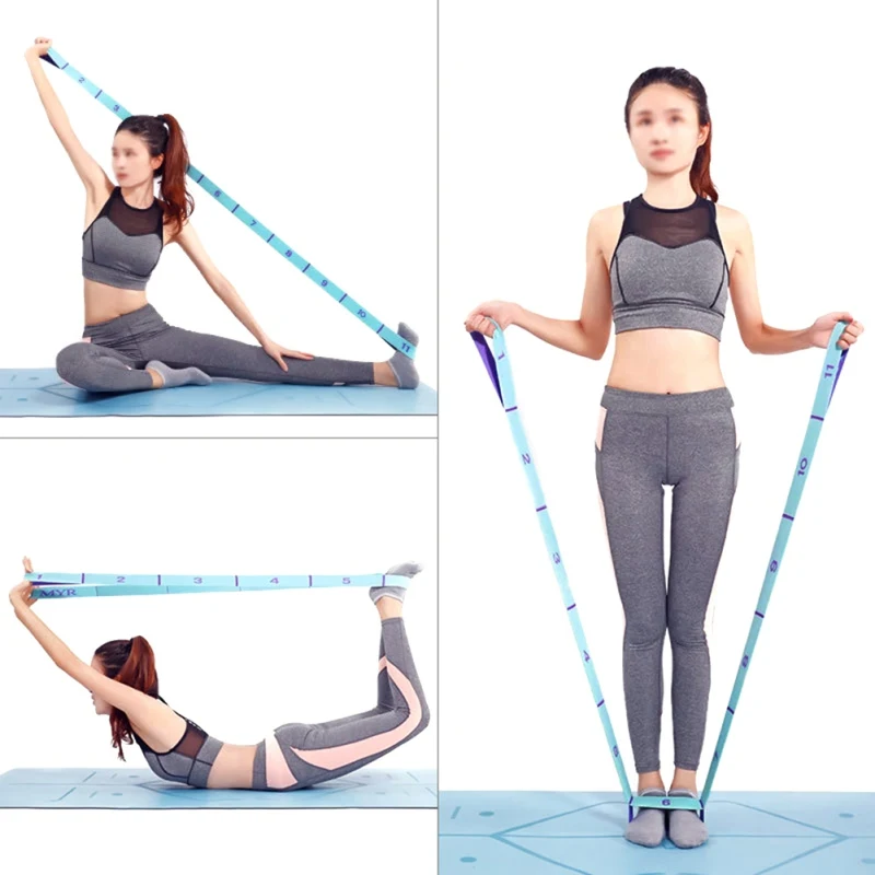 

Yoga Pull Strap Belt Elastic Latin Dance Stretching Band Loop Yoga Pilates Fitness Exercise Resistance Bands