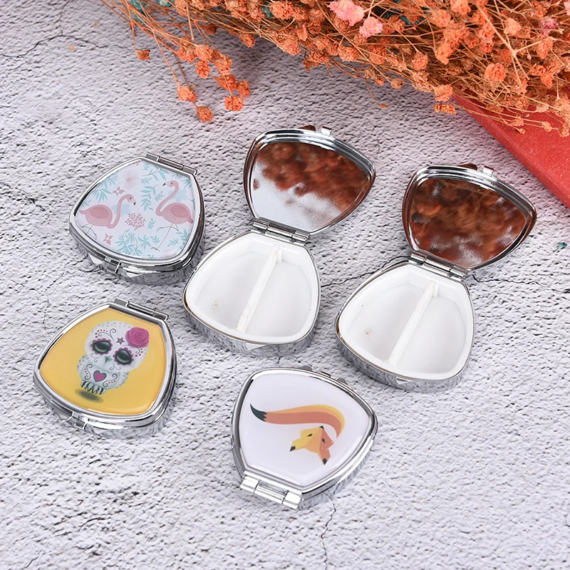 1 шт. портативная коробка для таблеток складной металлический чехол маленький