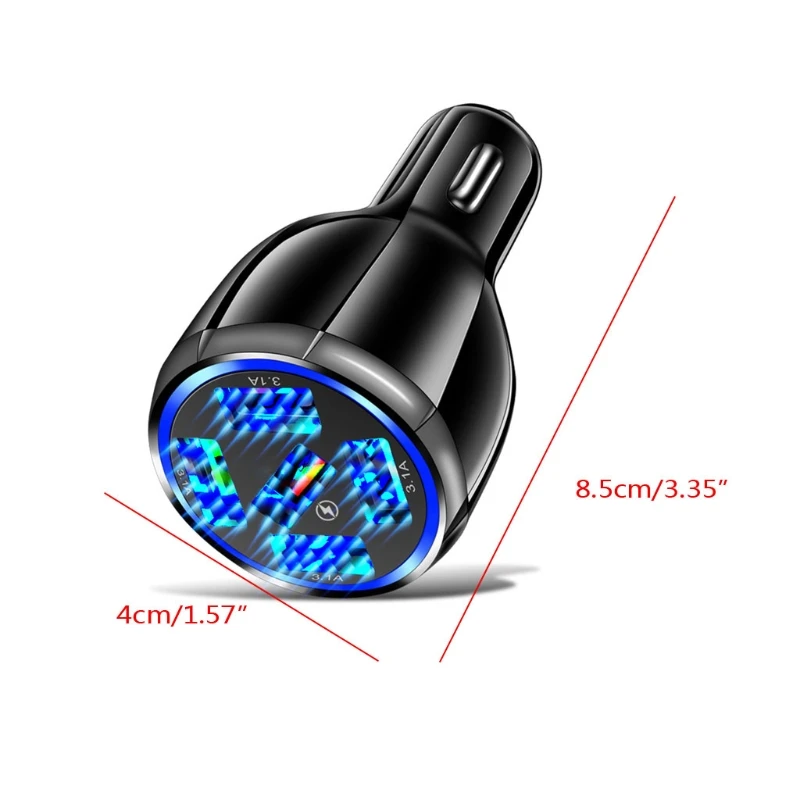 

Car Charging Adapter Fireproof PC Shell Mobile Phone Charging Tool Quick Charge in Car for Long-distance Driving R2LC