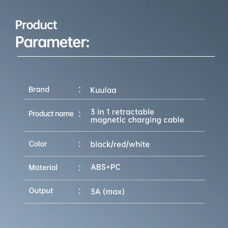 

KUULAA 3 in 1 Magnetic Cable USB Type C Micro Cable Quick Charging for iPhone 12 Mini 11 Pro Max Retractable Data Charger USB C