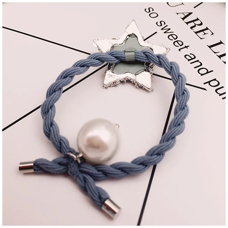 Бесплатная доставка Стразы женские резинки для волос со звездами элегантные