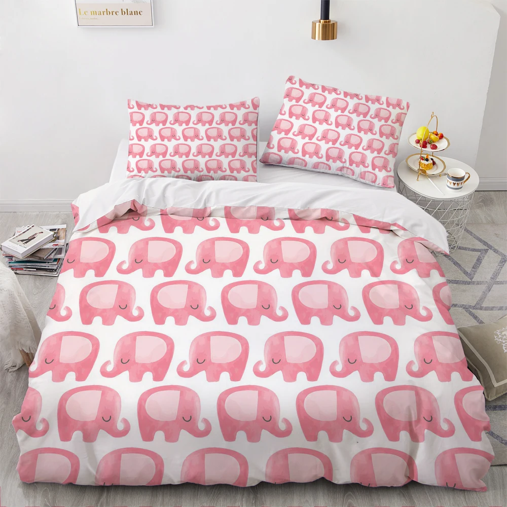 

3D Luxury Bedding Set Duvet Cover Set Comforter King King Queen Double Single Size Cartoon Pink Design Custom Bedclothes