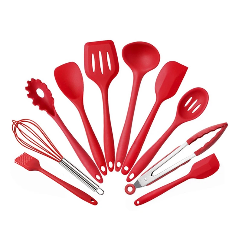 Набор силиконовых кухонных принадлежностей антипригарная лопатка черпак