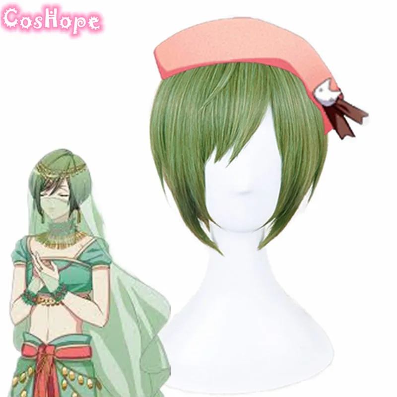Парик Yuki Rurikawa для косплея А3 термостойкие синтетические волосы с зеленым